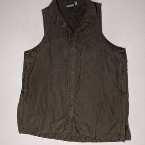 Athleta Olive Tencel Button down tunic